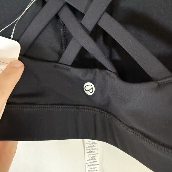 New Crz Yoga Sports Bra Women's XL Black Cross Strappy Pullover Padded - Picture 6 of 7